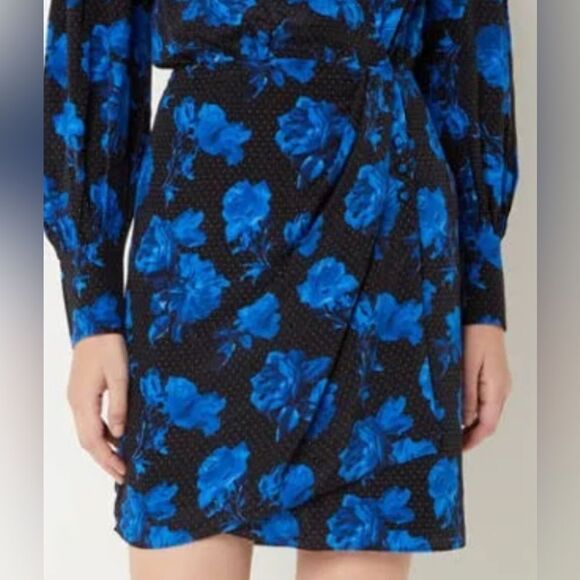 NWT 526.00 The Kooples Printed Silk Wrap Floral Dress Size (1) SMALL - Picture 5 of 5